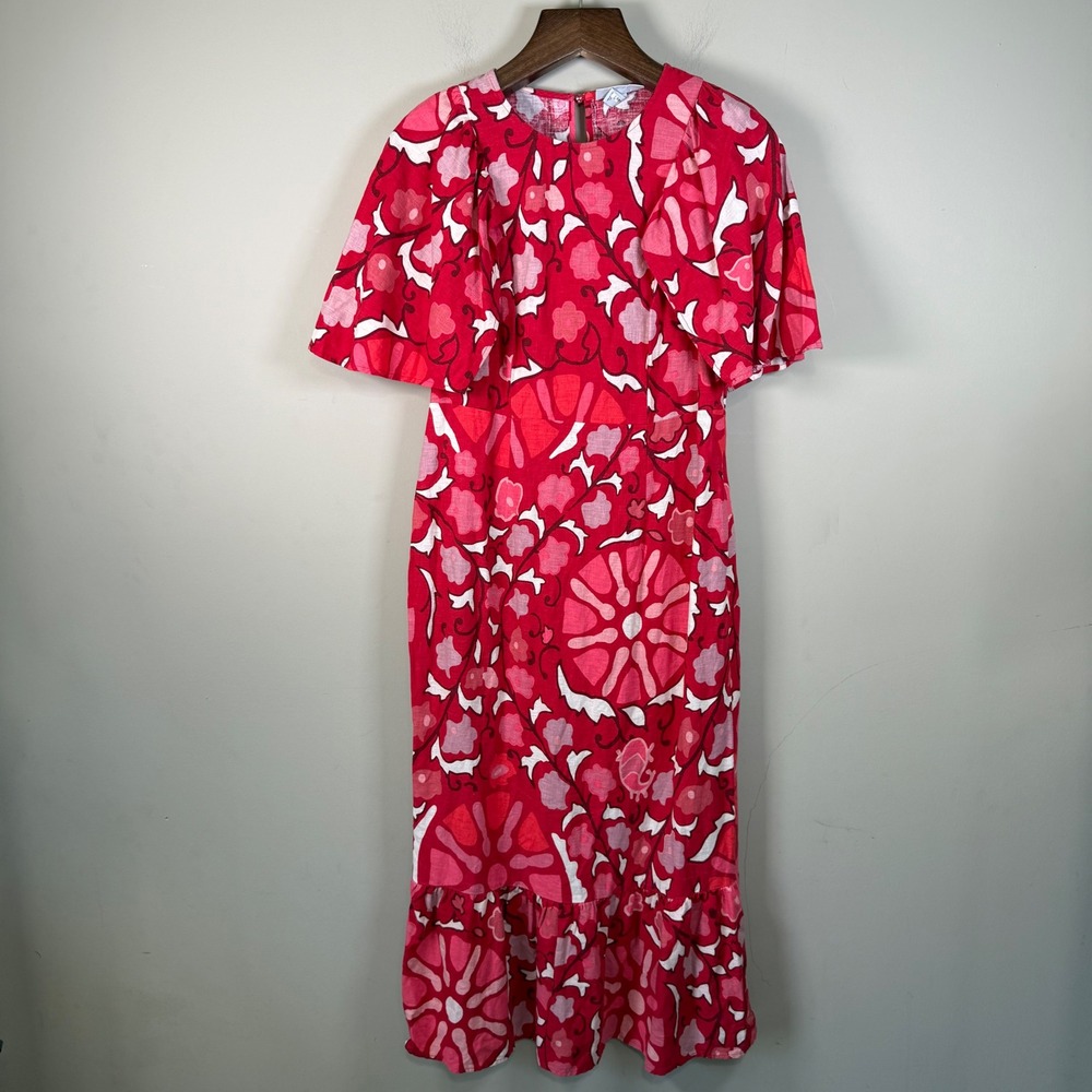 Rhode X Target Zinnia Floral Print Bell Sleeve Midi Dress Size 10